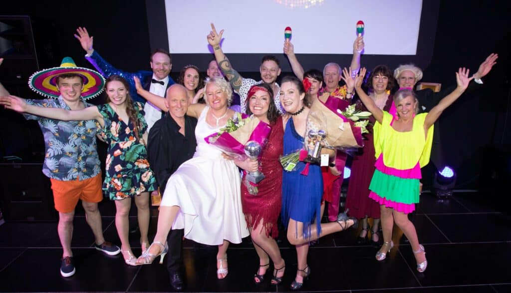 Group photo of dancing contestants