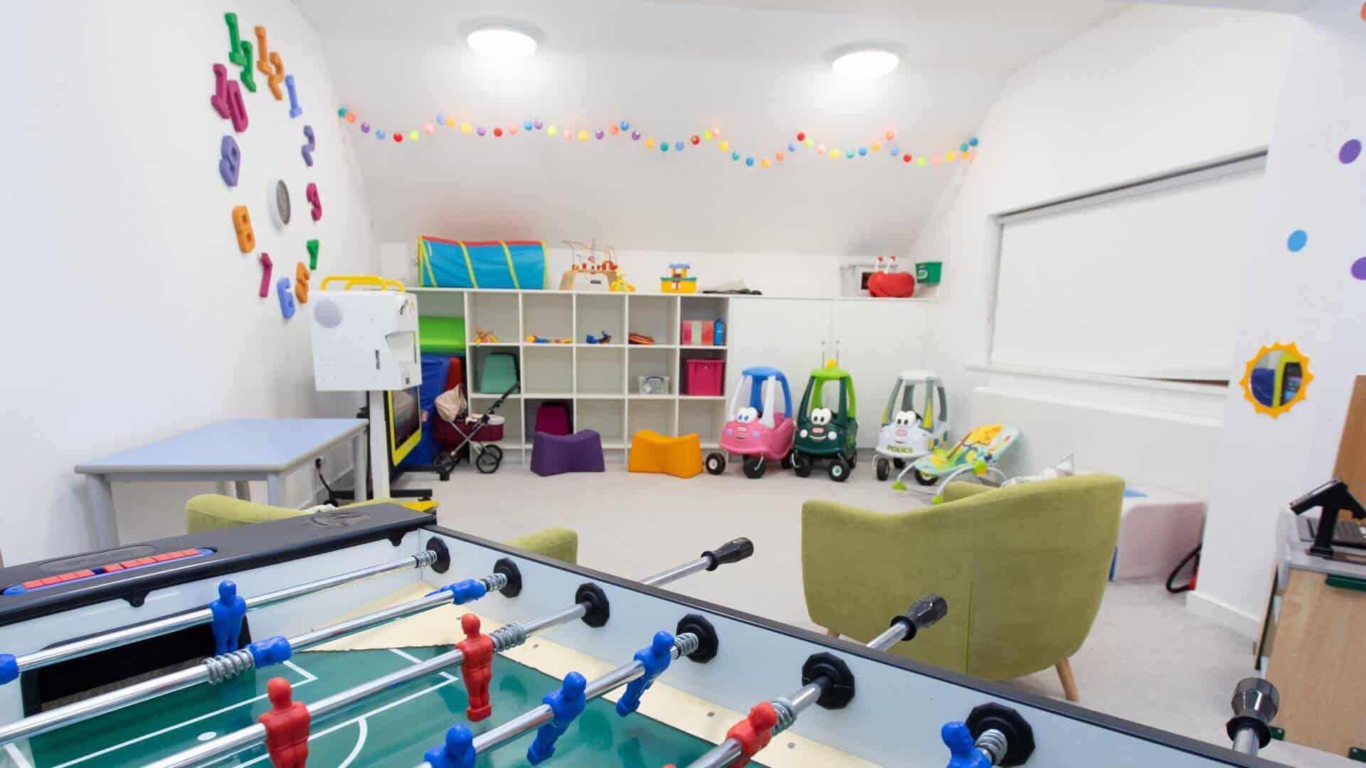 Football table in play room