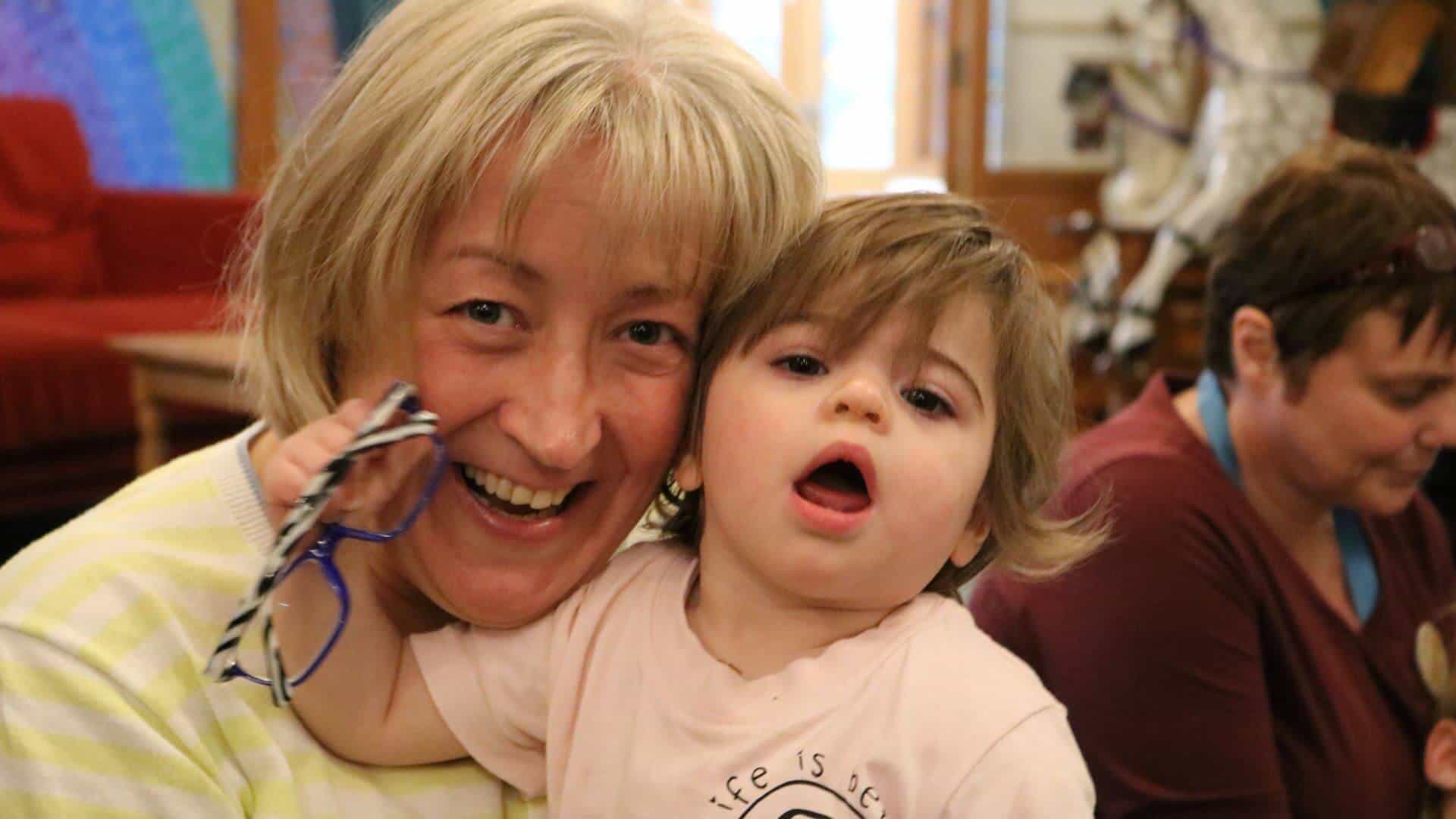 Rachel with Ruby / Sophia Woman playing with baby girl
