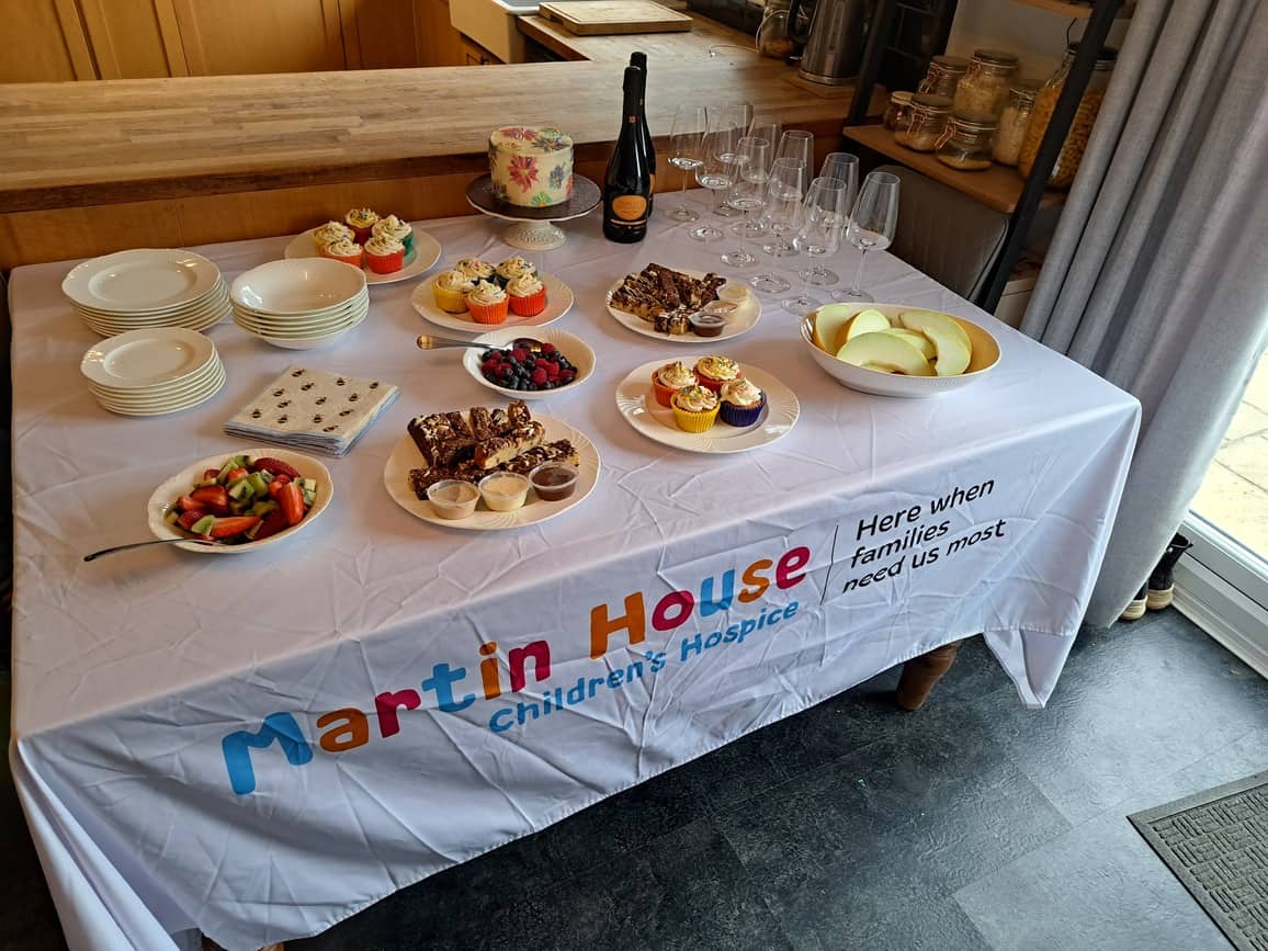 Selection of food on table