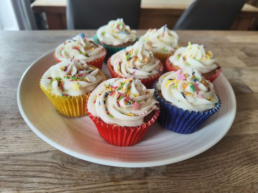 Plate of cupcakes