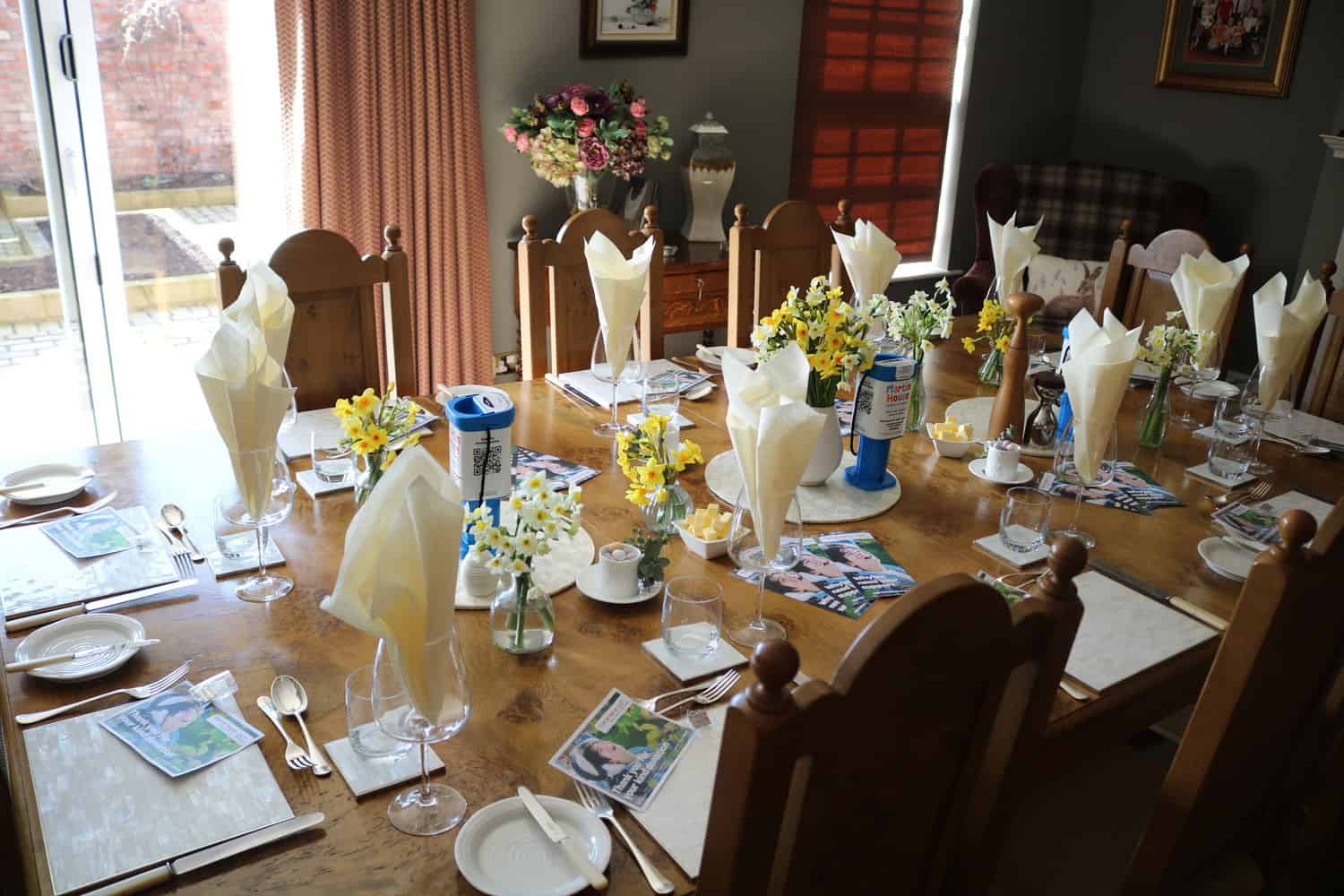 Table set up for lunch open house