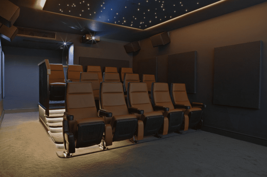 An indoor private cinema