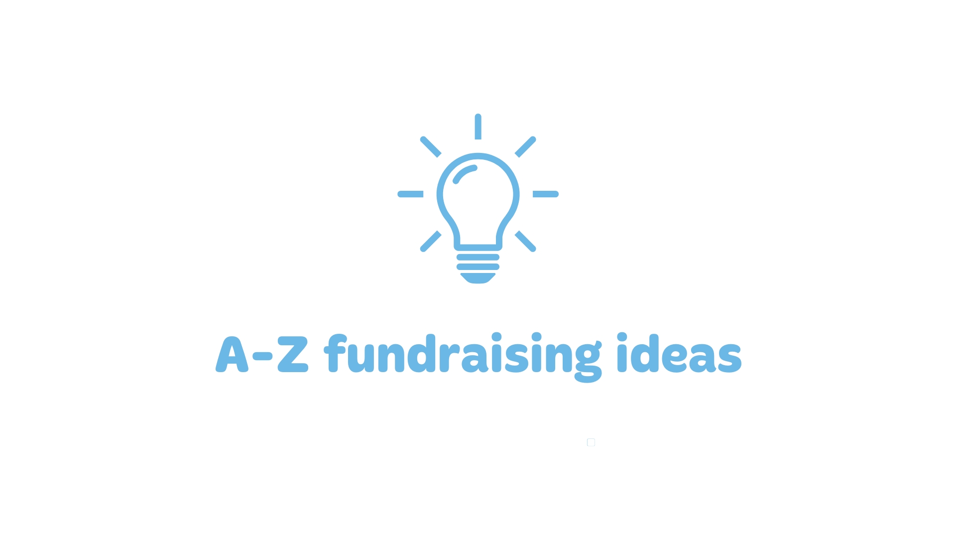 A-Z fundraising ideas placeholder